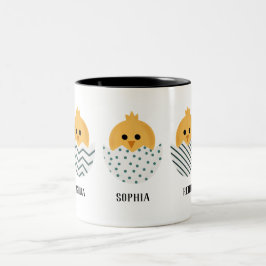 Caneca De Café Em Dois Tons Páscoa Primavera de Pintinho giro Mãe