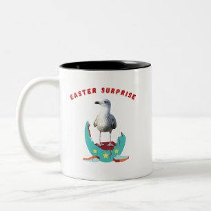 Caneca De Café Em Dois Tons Páscoa Surprise Seagull Mug