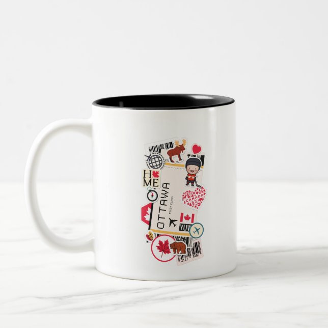 CANECA DE CAFÉ EM DOIS TONS PASSAGEM DE EMBARQUE OTTAWA CANADÁ (Esquerda)