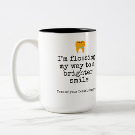 Caneca De Café Em Dois Tons Passar fio dental sorriso mais brilhante