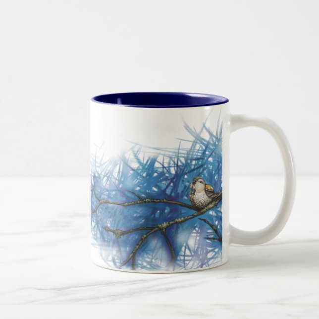 Caneca De Café Em Dois Tons pássaro belicoso (Direita)