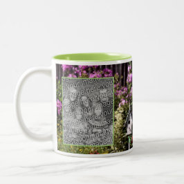 Caneca De Café Em Dois Tons Pássaro da Flor do Jardim Botânico Adiciona Sua Fo