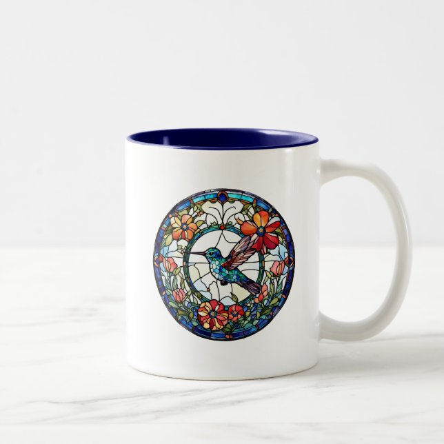 Caneca De Café Em Dois Tons Pássaro de Vidro Mingbird Faux (Direita)