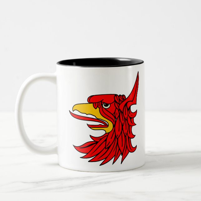Caneca De Café Em Dois Tons Pássaro Red Creature Beak (Esquerda)
