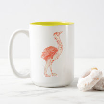 Pássaro-rosa-rosa-claro, avestruz