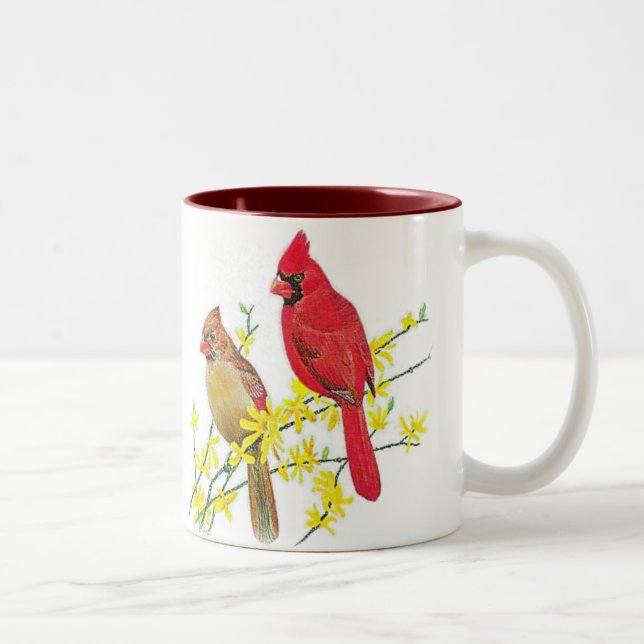 CANECA DE CAFÉ EM DOIS TONS PÁSSAROS CARDINAIS (Direita)