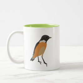 Caneca De Café Em Dois Tons Pássaros Coloridos