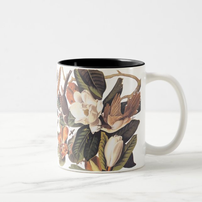 Caneca De Café Em Dois Tons Pássaros Cuckoo com bico preto (Direita)