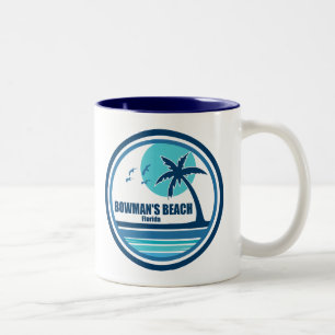 Caneca De Café Em Dois Tons Pássaros das Árvores de Palma da Praia da Bowman