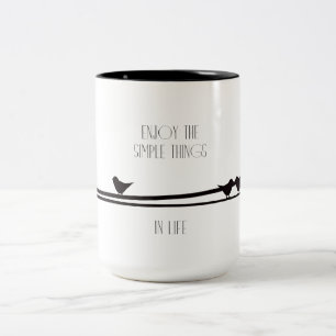 Caneca De Café Em Dois Tons Pássaros de Coisas Simples