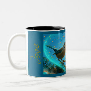 Caneca De Café Em Dois Tons Pássaros do Amor - Mug