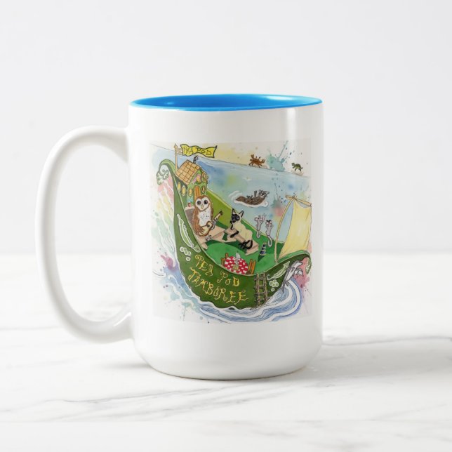 Caneca De Café Em Dois Tons Passeio de Barco (Esquerda)