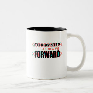 Caneca De Café Em Dois Tons Passo a Passo, Sempre em Frente