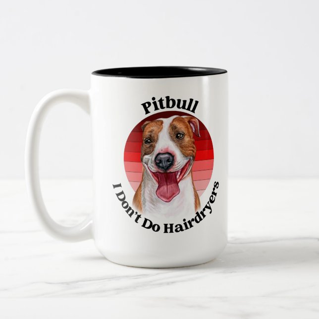 Caneca De Café Em Dois Tons Passo engraçado Pitbull Coffee Mug de dois tons (Esquerda)