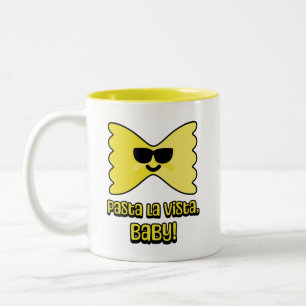 Caneca De Café Em Dois Tons Pasta la vista, querida! Cartoon de toalhete com m