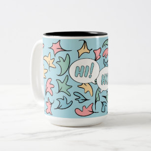 Caneca De Café Em Dois Tons Pastel deixa azul