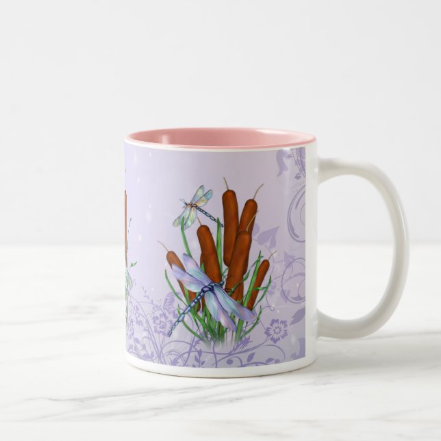 Caneca De Café Em Dois Tons Pastel Dragonfly (Direita)