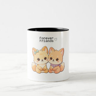 Caneca De Café Em Dois Tons Pastel Fox Forever Friends – Friendship Gift