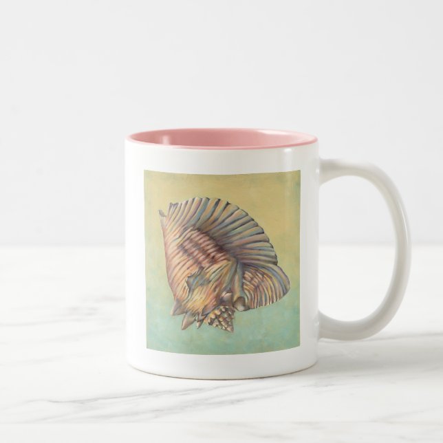 Caneca De Café Em Dois Tons Pastel Grande Shell de Conch (Direita)