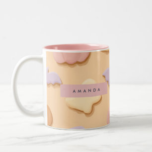 Caneca De Café Em Dois Tons Pastel Halloween Cookie Ghost Bat personalizado