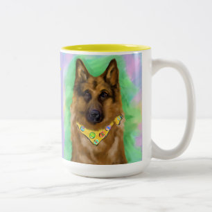 CANECA DE CAFÉ EM DOIS TONS PASTOR ALEMÃO