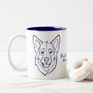 Caneca De Café Em Dois Tons Pastor Alemão, Construído para Proteger, Nascido p