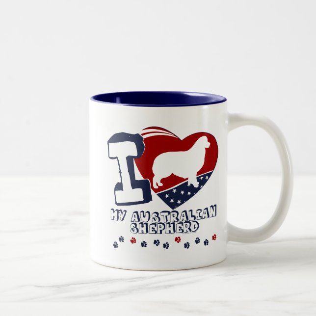 Caneca De Café Em Dois Tons Pastor australiano (Direita)