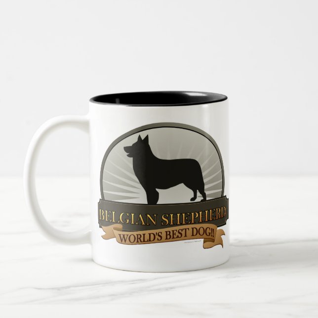 Caneca De Café Em Dois Tons Pastor belga (Esquerda)