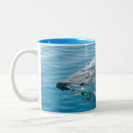 Caneca De Café Em Dois Tons Pata de golfinho branca e preta acinzentada