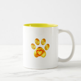 Caneca De Café Em Dois Tons Pata de Ouro Fofa