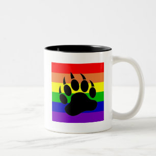 Caneca De Café Em Dois Tons Pata de urso do orgulho gay