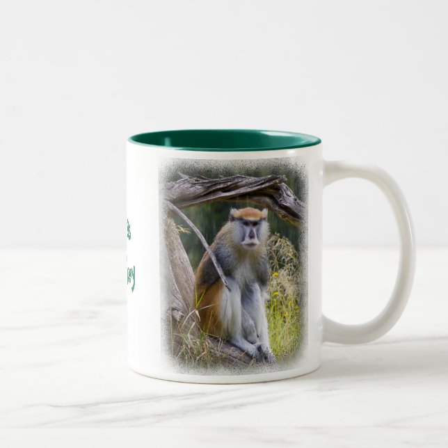 Caneca De Café Em Dois Tons Patas Monkey em Branco (Direita)
