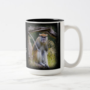 Caneca De Café Em Dois Tons Patas Monkey em preto