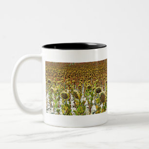 Caneca De Café Em Dois Tons Patch de girassol