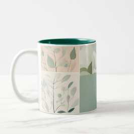 Caneca De Café Em Dois Tons Patchwork Elegante