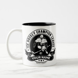 Caneca De Café Em Dois Tons Patinador de Hóqueo no Gelo Personalizado Time Atl