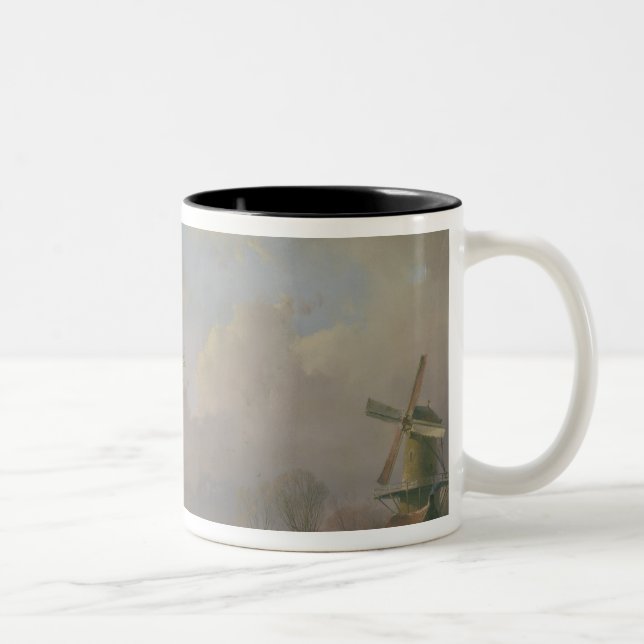 Caneca De Café Em Dois Tons Patinagem em Holland (Direita)