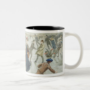 Caneca De Café Em Dois Tons Patinagem, publicada por L. Prang e Co.