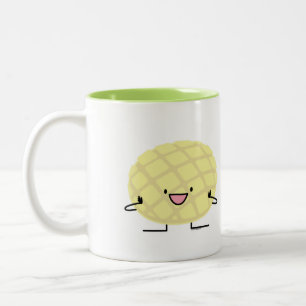 Caneca De Café Em Dois Tons Patisserie doce do pão do concha japonês da