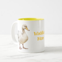 Caneca De Café Em Dois Tons Pato Adorável