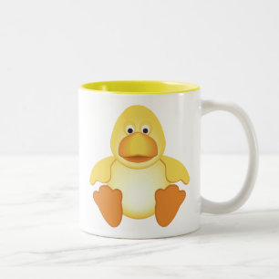 Caneca De Café Em Dois Tons Pato amarelo pequeno