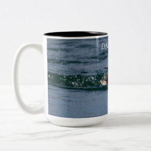 Caneca De Café Em Dois Tons Pato com bico aberto