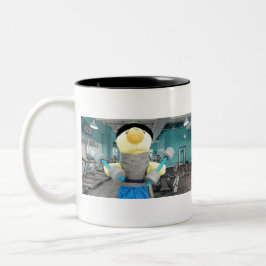 Caneca De Café Em Dois Tons Pato Danny na Academia