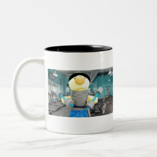 Caneca De Café Em Dois Tons Pato Danny na Academia
