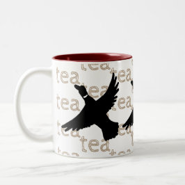 Caneca De Café Em Dois Tons Pato de Ave-Pássaro desenhado à mão