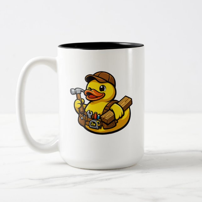 Caneca De Café Em Dois Tons Pato de Borracha Carpinteiro (Esquerda)