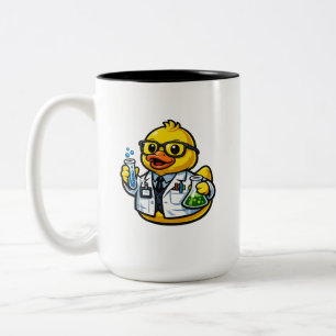 Caneca De Café Em Dois Tons Pato de Borracha Cientista