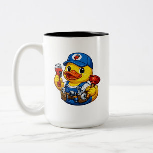 Caneca De Café Em Dois Tons Pato de Borracha Encanador