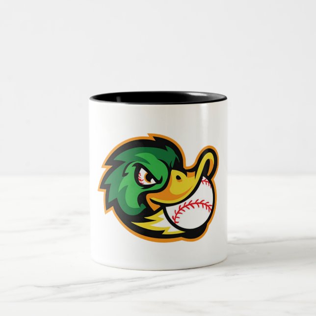 Caneca De Café Em Dois Tons Pato feroz Maçã-de-basebol Maçã-de-café (Centro)