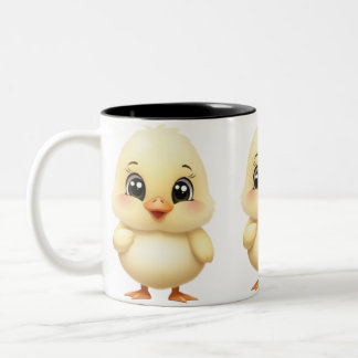 Caneca De Café Em Dois Tons Pato Pequeno e Bonito